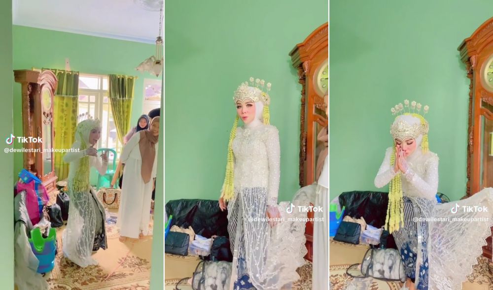 Wanita tomboi dimakeup jadi pengantin Sunda ini bar-bar banget, ternyata begini potret wajah aslinya