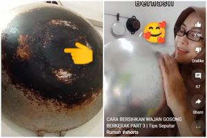 Tak perlu sabun atau baking soda, ini trik cepat hilangkan kerak gosong di pantat wajan pakai 1 bahan