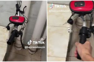 Bak naik kendaraan, desain nyeleneh flush toilet ini sukses bikin bingung