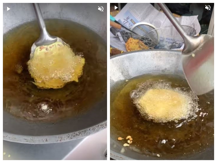 Bukan dicetak di pinggir wajan, ini trik goreng rempeyek agar bentuk tipisnya lebih merata