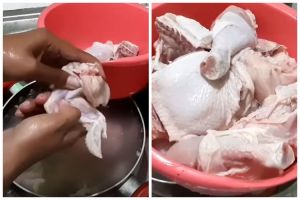 Trik menghilangkan bau amis dan sisa darah pada daging ayam sebelum dimasak, pakai 1 bahan dapur