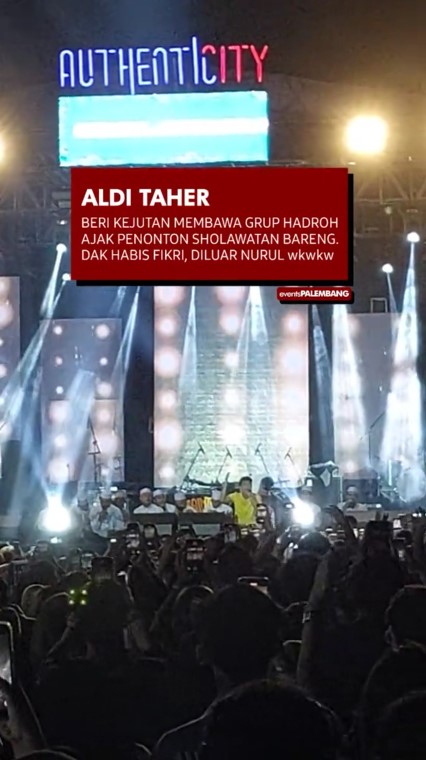 Sengaja bawa rombongan hadrah di atas panggung, begini momen kocak Aldi Taher konser di Palembang