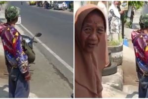 Momen kocak kakek-kakek rekam rombongan Jokowi di jalan raya, kameranya tak terduga banget