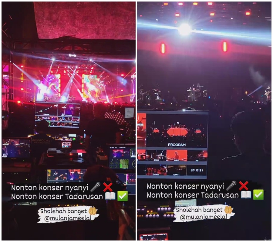 Bukannya ikutan nyanyi, Mulan Jameela justru tadarusan saat nonton konser Dewa 19 All Stars