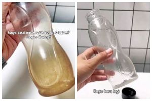 Tanpa perlu digosok, ini cara mencuci botol minum yang kusam dan menguning agar kinclong kembali