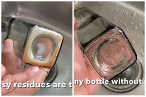 Tanpa sikat dan sabun, begini trik ampuh basmi noda lemak di bagian dalam botol kaca bekas minyak