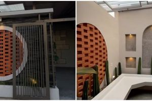 Buka pintu tampak dapur, 11 potret rumah desain minimalis ini posisi TV-nya bikin salah sangka