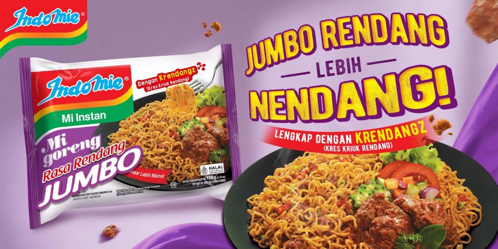 Hadir dengan porsi puas, Indomie Goreng Rendang Jumbo rasanya makin nendang