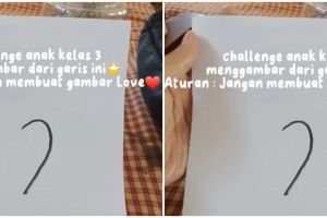 Dari bentuk setengah hati, 10 potret karya gambar anak kelas 3 SD ini imajinasinya di luar prediksi