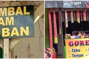 11 Tulisan lucu pada warung ini bikin puyeng, perlu dilihat dua kali baru paham