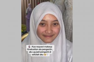 Gadis ini ingin dirias makeup mirip pengantin saat wisuda, hasilnya justru bikin warganet tercengang
