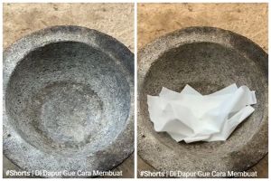 Cara warganet sulap cobek batu jadi alat masak, antimainstream tapi berguna saat keadaan darurat