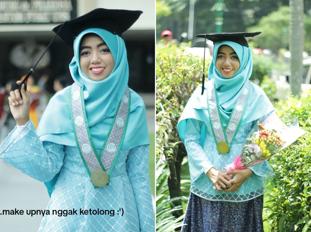Malu tak posting foto wisuda sebab riasan gagal, wanita ini makeup ulang dengan hasil lebih manglingi