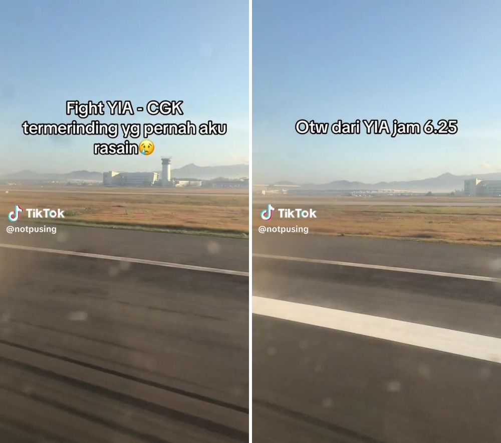 Detik-detik wanita rekam beda langit Jogja dan Jakarta dari pesawat, terekspos pekatnya polusi ibukota