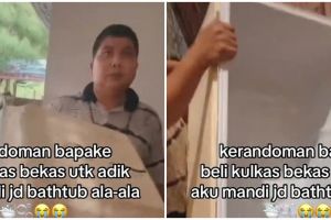 Bapak ini sulap kulkas bekas jadi bathtub buat anak, penampakannya bikin kagum