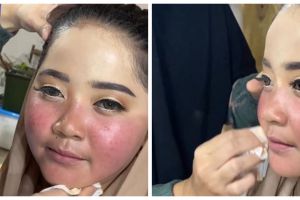 Makeup nggak mau nempel gegara kulit wajah terlalu licin, hasil rias MUA ini bikin deg-degan