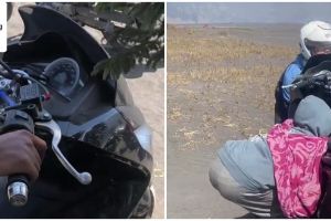 Momen kocak motor tua gendong motor mahal mogok di Bromo ini bikin tepuk jidat, ongkosnya bikin nangis