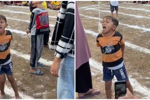 Momen kocak bocah ikut lomba makan kerupuk di Magelang ini viral, tingkah kesalnya bikin terkekeh
