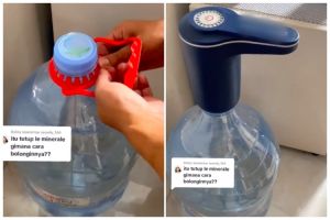 Tanpa dibuka bagian tutup maupun dijungkirkan, ini trik praktis pasang pompa galon agar tidak tumpah