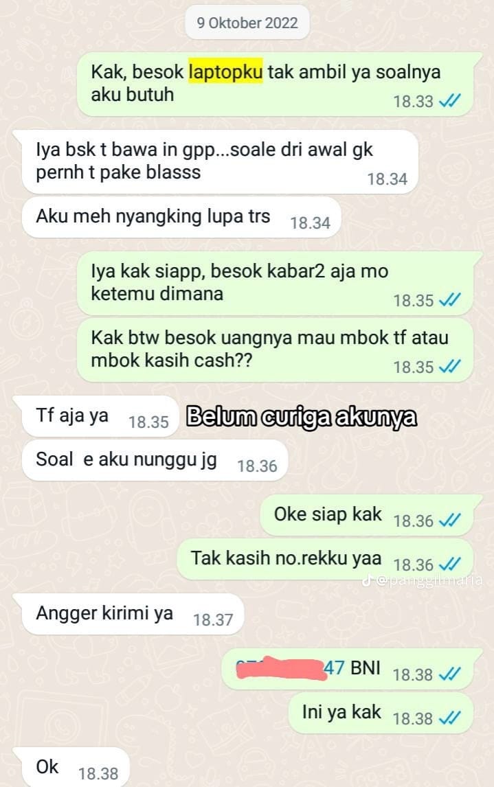 Isi chat wanita ditagih utang & laptop pinjaman ini endingnya bikin emosi, selalu ada alasan berkelit