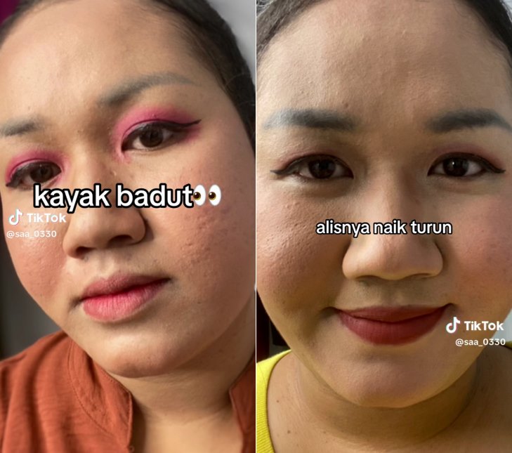 Potret hasil makeup gagal dari emak-emak ini buktikan merias wajah memang butuh proses