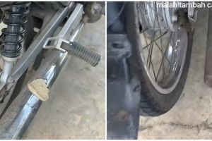 Sol sepatu wanita ini meleleh kena knalpot saat berkendara, penampakannya bikin melongo