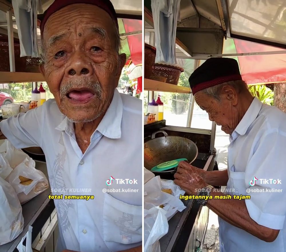 Tak mau jadi beban anak, kisah kakek usia 100 tahun jualan lumpia di pinggir jalan bikin haru