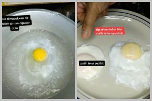 Tak pakai cetakan, ini trik merebus telur tanpa cangkang agar tidak berbusa dan putihnya tetap utuh