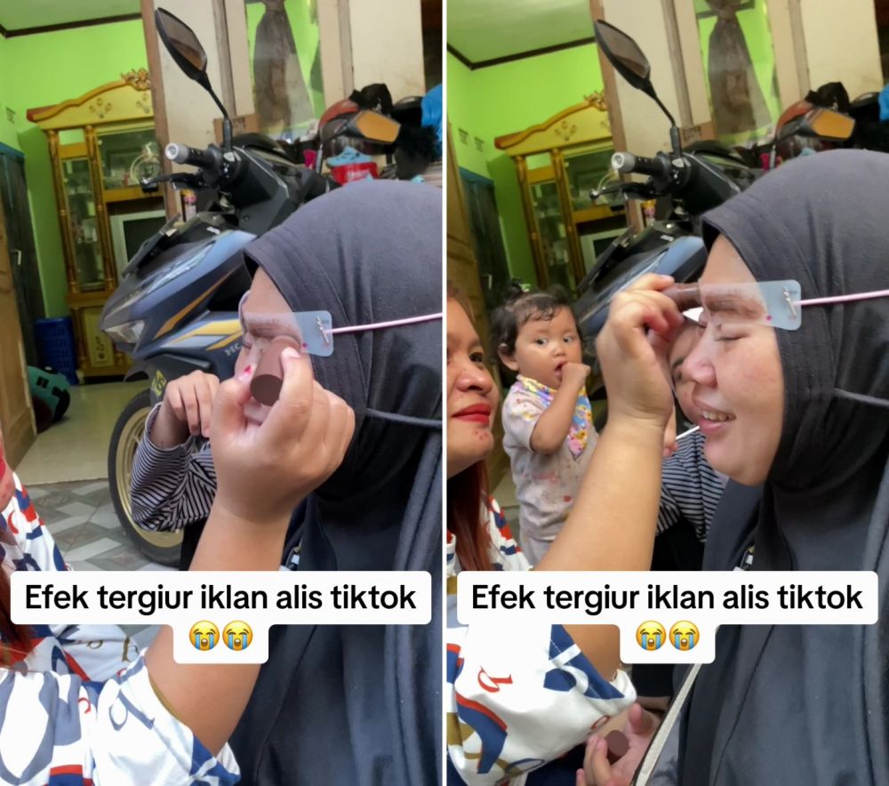 Niatnya punya alis presisi & tebal, emak-emak tergiur iklan alat makeup hasilnya malah mirip ulat bulu