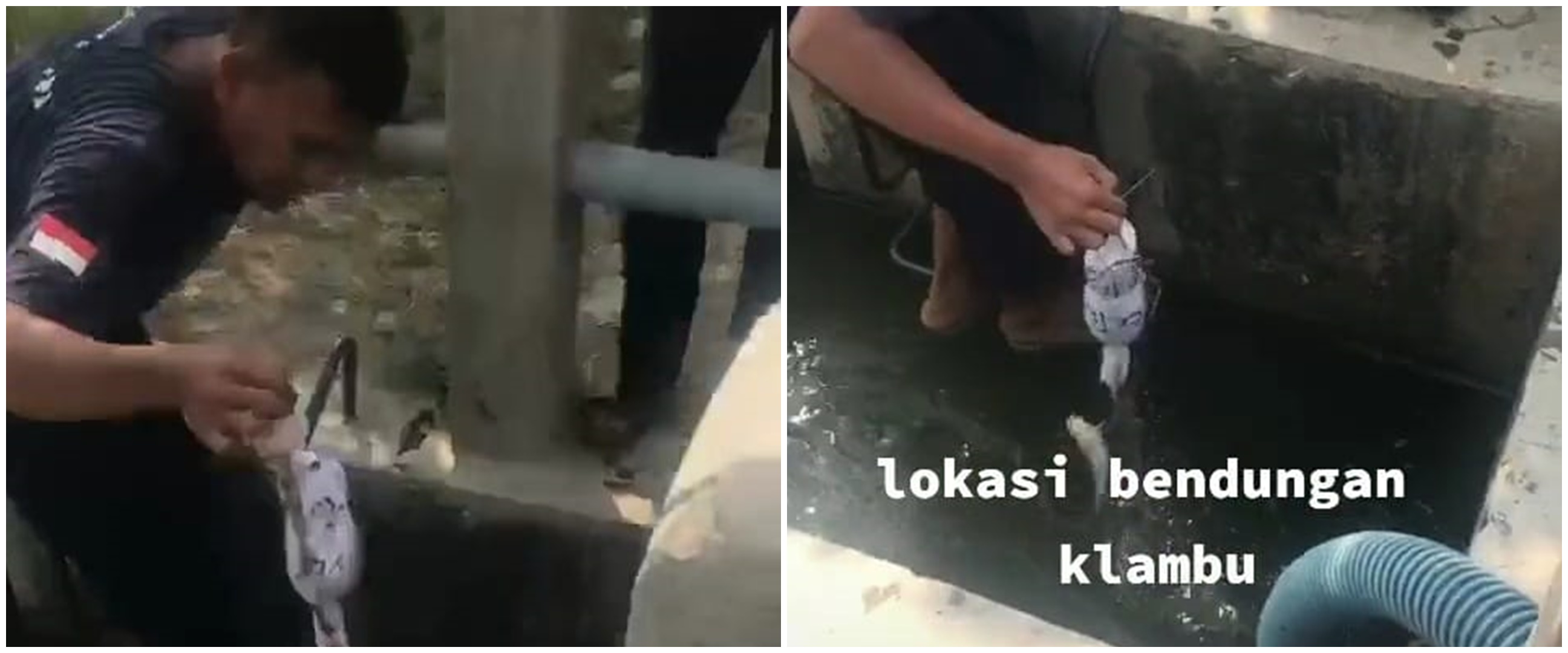 Sekumpulan pria temukan kain putih diduga buhul sihir di bendungan, isinya bikin bergidik