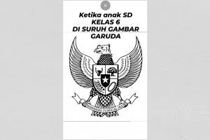 Disuruh gambar burung Garuda, 8 potret hasil tugas murid kelas 6 SD ini usahanya boleh juga