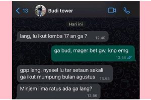 13 Chat lucu teman nanya kabar ini endingnya malah pinjam uang, bikin kesal sambil tarik nafas