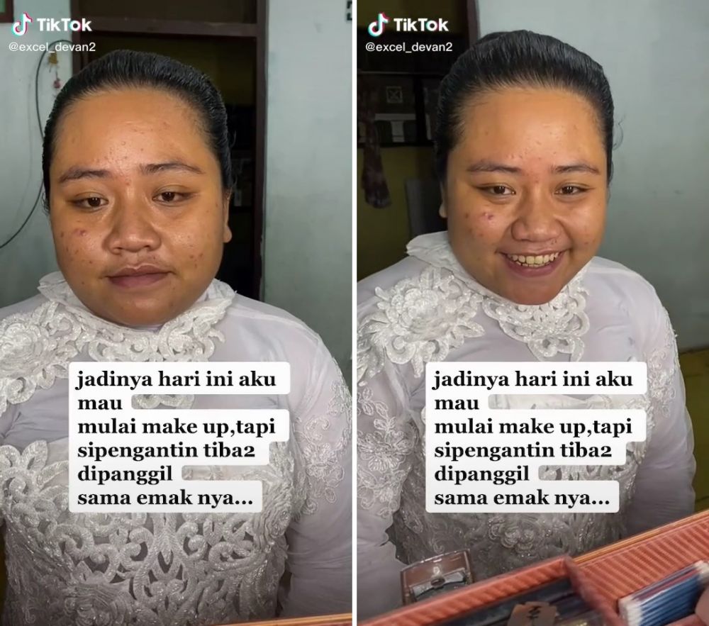 Belum selesai di-makeup MUA, pengantin ini melayat karena kepercayaan agar tak kesandung mayat