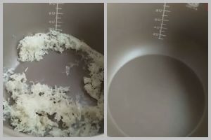 Nggak perlu direndam pakai air, ini trik mudah bersihkan panci rice cooker dari kerak sisa nasi