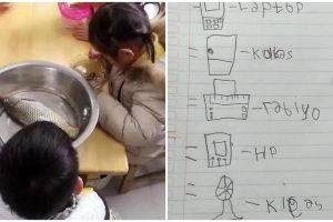 11 Potret kocak ketika murid diberi tugas guru, yang penting usaha