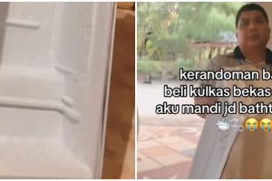 Awalnya dikira nyeleneh, ide unik ayah sulap kulkas bekas jadi bathtub mandi anaknya ini kreatif pol