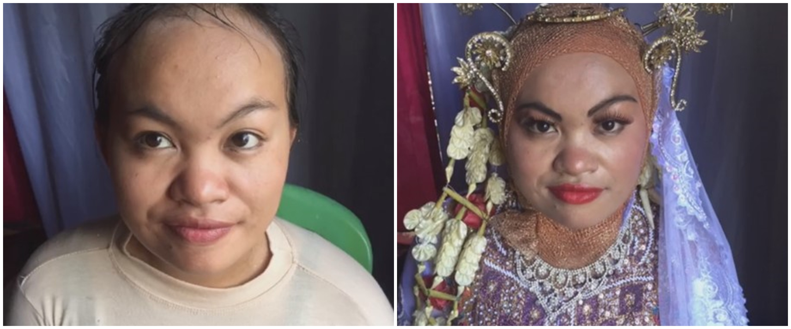 Makeup akadnya bikin warganet ikutan nyesek, transformasi pengantin dirias ulang ini hasilnya glowup