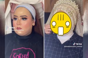 Pipi tirus usai berhijab, transformasi makeup wanita chubby dan dagu berlipat ini bikin mata melotot