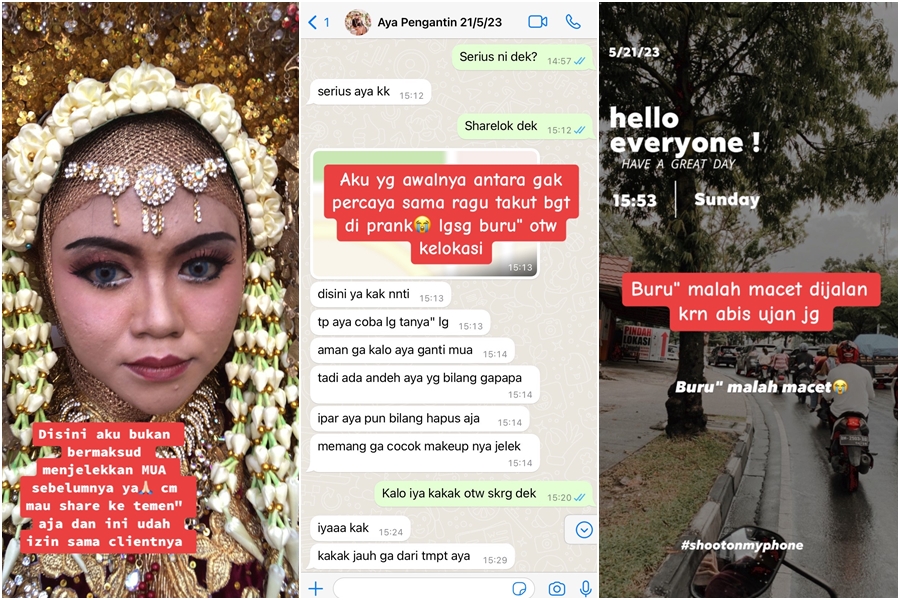 MUA rela ngebut macet-macetan demi rias ulang makeup pengantin yang jelek, endingnya bikin deg-degan