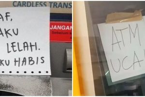 Meski gagal ambil uang tunai, 11 potret kocak tulisan di ATM rusak ini bikin senyum tipis