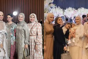 Gaya 13 seleb di acara tasyakuran 7 bulanan Aurel Hermansyah, Aaliyah Massaid disebut mirip Mayang