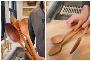 Cara jitu bersihkan spatula kayu biar tak bau dan berjamur, simpel pakai 2 bahan dapur