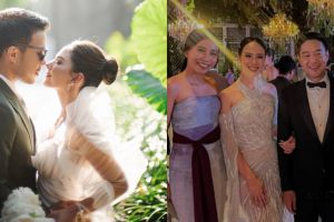 Gaya 11 seleb di acara after party usai menikah, Pamela Bowie elegan pakai mini dress