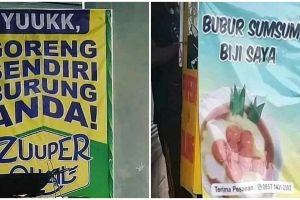11 Tulisan lucu warung ini bukannya menarik pembeli malah bikin takut, nyeleneh pol