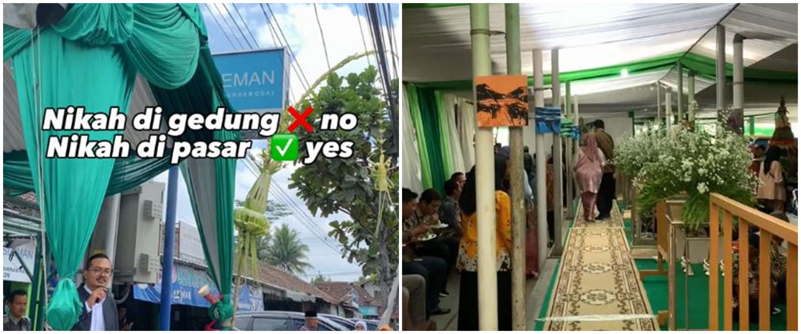 Pilih pasar tradisional dari pada gedung sebagai venue, konsep pernikahan pasangan ini keren banget