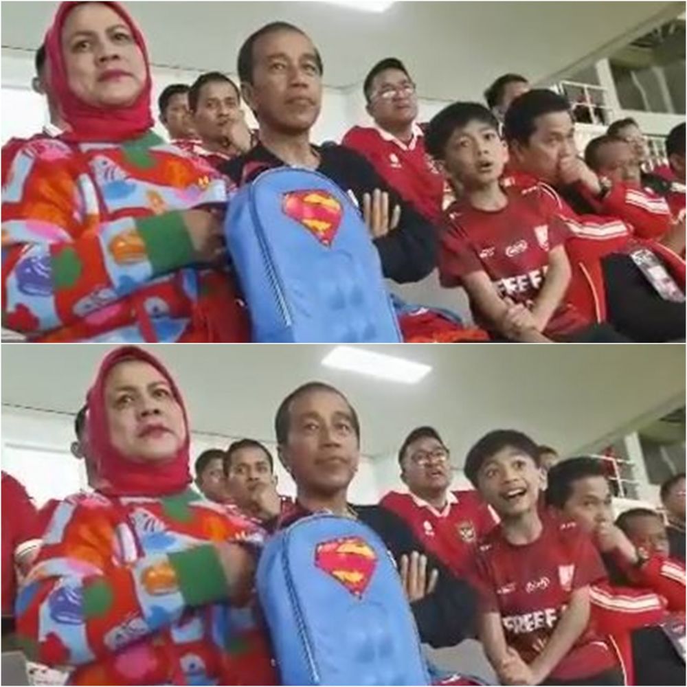 Nonton Timnas bareng Jokowi, reaksi lucu Jan Ethes saat Ivar Jenner cetak gol bikin terpingkal-pingkal