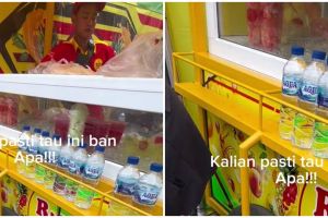 Gerobak pedagang kaki lima pakai ban nyeleneh ini potretnya bikin geleng kepala, serasa mau racing