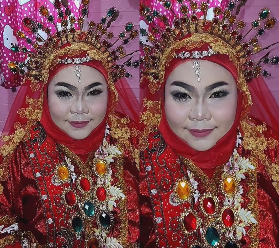 Makeup awal mirip ondel-ondel, transformasi pengantin dirias ulang ini hasilnya jadi flawless