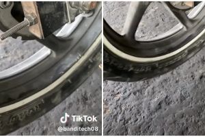 Akibat kampas rem tak pernah diganti, bentuk piringan pada ban motor ini nggak keruan abis