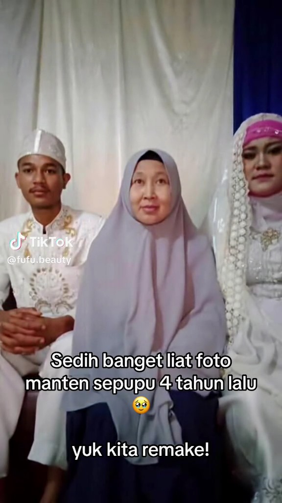 Gaya hijabnya bak pendekar, MUA ini makeup ulang sepupunya lebih cantik dari foto nikahan 4 tahun lalu